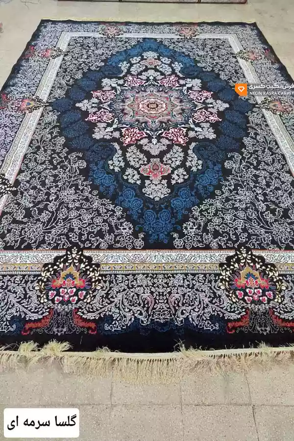 فرش گلسا 440 شانه نگین کسری کاشان